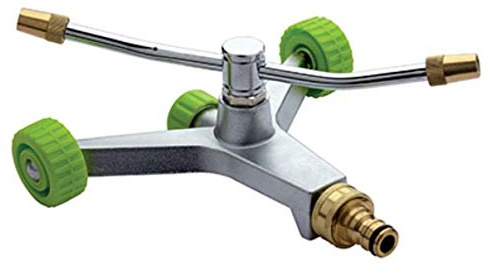 S&M 173066 Arroseur d'arrosage enterré 2 Bras avec Roues métal chromé