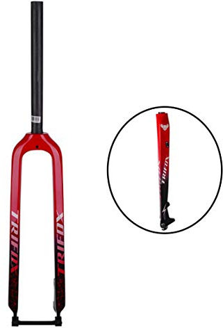 HIOD Fahrradgabel Vollcarbon Gerade Gabel für 27.5 Zoll Rahmen, Mountainbike Zubehör,Red