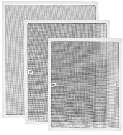 Aufun Fliegengitter Fenster 100x120 cm Insektenschutz Fenster für Fliegenschutz Moskitonetz Spannrahmen, Mückengitter Gitter aus Alu Fiberglas, Weiß Rahmen, 2 Stücke