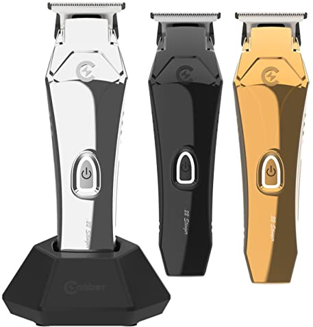 Caliber Pro .22 Stinger Trimmer - Professional Cordless Clipper with 3 Color Lid - Quiet Barber Clippers - Zero Gap Cutting - Long Battery Life- Rechargeable Electric Hair Cut