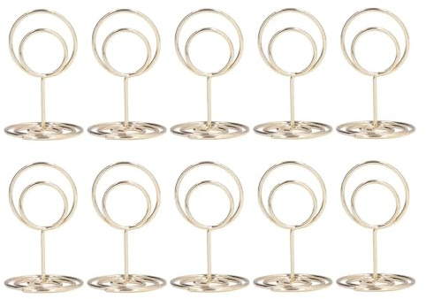 10 PCS Mini porta carte segnaposto, porta cartelli da tavolo porta numeri da tavolo, porta foto per scrivania porta foto con base rotonda porta foto porta carte regalo Supporti per numeri da tavolo