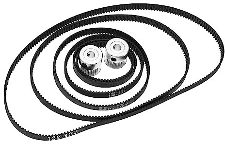 VGOL 6 Stück 2GT-6 3D-Drucker-Zahnriemen, 110 mm, 122 mm, 158 mm, 200 mm, 300 mm, 400 mm, geschlossene Schlaufe, Gummiriemen, 6 mm Breite und 2 Stück Zahnriemenscheibe, 20 Zähne, 5 mm Bohrung