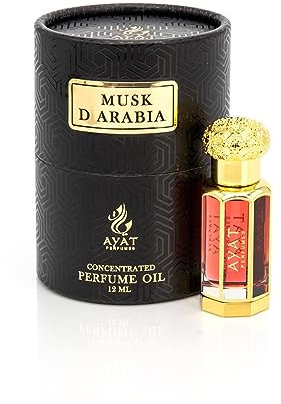 AYAT PERFUMES – Extrait de Parfum 12ml | Jolie Bouteille Dans Une Boîte Élégante | Attar Unisexe Sans Alcool | Huile Parfumée Longue Durée | Senteur Arabian Fabriqué Conçu à Dubaï (Musk D'arabia)
