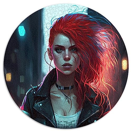 1000-teiliges rundes Puzzle mit bunten Menschen. Rundes Puzzle. Geeignet für Erwachsene und Kinder ab 12 Jahren. Papppuzzles. Lernspiel. Herausforderungsspielzeug. Größe: 67,5 x 67,5