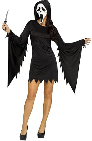 Fun World Ghost Face Damen Kostüm Glamour Robe Kleid Ikone of Halloween (M/L (38-40), Glamour Robe Kleid)