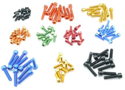 Zylinderkopf Schrauben Aluminium Innensechskant M5 M6 Alu eloxiert DIN 912 5mm 6mm, Farbauswahl:Rot eloxiert, Abmessung & Menge:M6x40-50 Stk.