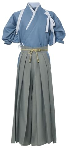 COSDREAMER Kimono giapponese da uomo Yukata, vestaglia kimono giapponese (XL, Blu)