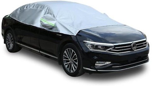 CaiTang Telo Copriauto Mezza Impermeabile Invernale Esterno, Mezza Copertura Auto Universale, Copertura Parabrezza Auto Resistente ad Acqua Neve Sole Freddo, Adatto alla Maggior Parte dei Veicoli