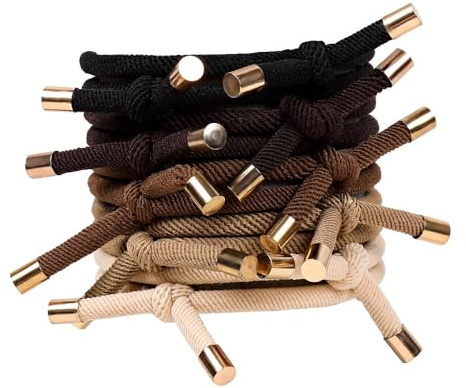 KAQILE 10 Stück Haargummis Kaffeefarbe - Premium Gummibänder Haarbänder - Gummibänder für Frauen und Mädchen dickes Haar und lockiges Haar Dutt - Haargummi Haarband Pferdeschwanz Gummi (Farbe 1)