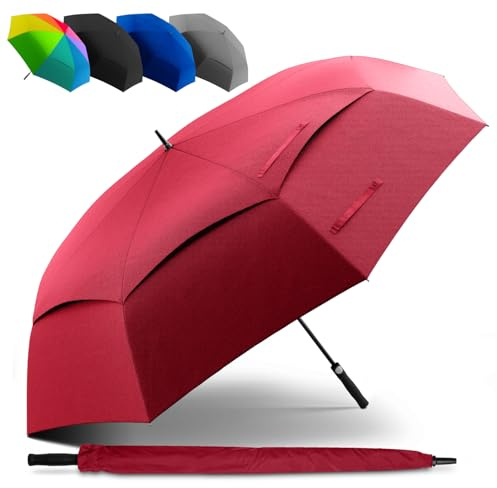 STYNGARD XXL Regenschirm Groß Sturmfest [Ø 130/140 cm] - Golfschirm mit Doppelbespannung für maximalen Wind- und Regenschutz Modell - Regenschirm für 2 Personen - BELFAST