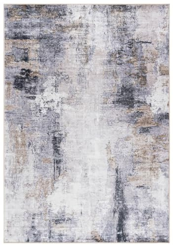 Mazovia Groß Teppich Wohnzimmer 160x230cm Anthrazit Grau Abstrakt Stilvoll | Teppich für Schlafzimmer Esszimmer Büro Rutschfest Wetterfest Pflegeleicht Fußbodenheizungsgeeignet Reinigungsmittelbeständig