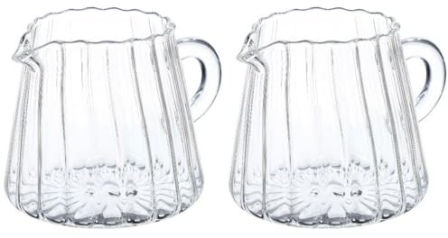 iplusmile Glaskrug Elegant Geformter Glas-Milchkännchen Teekrug Aus Glas Kaffee-Milchkännchen Kreativer Krug Zum Aufschäumen Von Milch Milchaufschäumer Tasse (200 Ml)