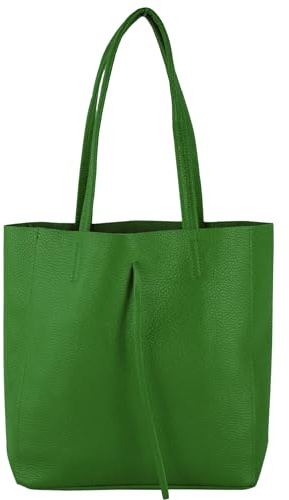 modamoda de T253 Damen Leder Henkeltasche mit Innentasche, handmade in Italy