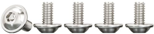 Drenky 50 Pièces Vis à Tête Bombée avec Bride et Six Pans Creux, M4x10mm Vise à Métaux Acier Inoxydable A2 V2A Boulon à Hexagonale pour Les Connexions Mécaniques