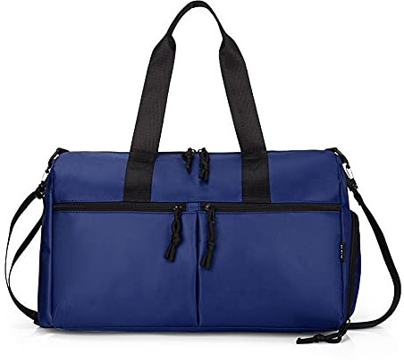 QTANZIQI Damen-Reisetasche, Sporttasche, Sporttasche, Yoga-Tasche, Schulter-Diagonaltasche, Herren-Gepäcktasche mit großem Fassungsvermögen, Hand-Reisetasche, Blau