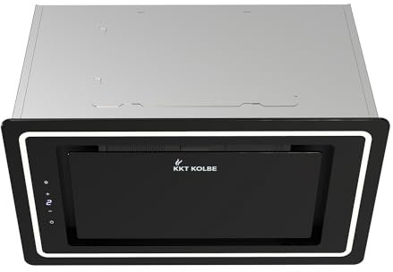 Hotte aspirante cuisine 52 cm | Hotte Îlot | acier inoxydable | verre noir | arrête automatiquement | LB520