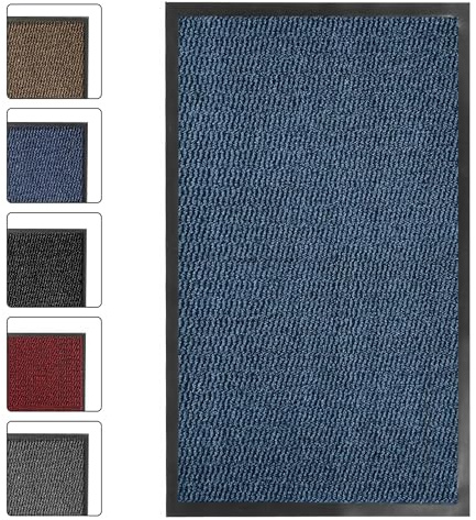SG Traders Washable Door Mat - Non-Slip Rubber Backed Doormats Indoor & Outdoor - Highly Absorbent Door Mats, Floor Mat, Kitchen Mat, Perfect Dust Grabbing Doormats Dirt Trapper (80x160cm - Blue)