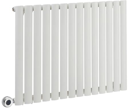 MILANO 800W White Single Oval Panel Electric Radiator UK Plug 635 x 826mm