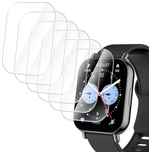 Hianjoo 6 Piezas Protector Pantalla Compatible con Xiaomi Redmi Watch 5 Lite, Watch 5 Lite Protector de Pantalla Premium Cobertura Completa Film Láminas [Resistente a Rayones] [Anti-Shatter]