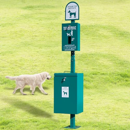 vnmudzeo Floor-Standing Pet Waste Bin 26.4 Gal,with Dog Poop Sign,Household‌ Pet Feces Collectors Vertical,for Outdoor,Park,Garden,Street