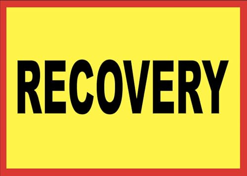 Warning Recovery Vehicle Lorry HGV Trailer Vehicle Sign Self Adhesive Sticker A4 297mm x 210mm