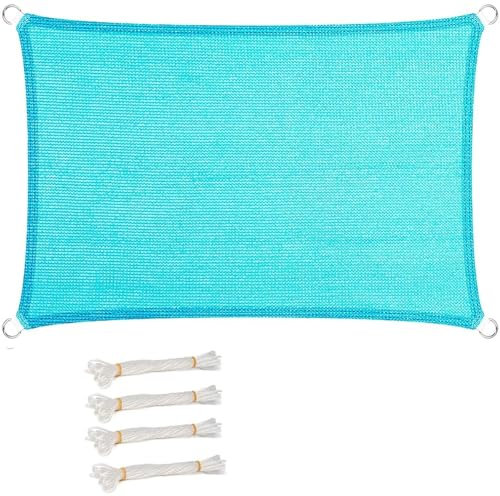 Vela Ombreggiante 620 x 640 cm, Antivento, Alta Protezione Solare, Hdpeprotezione UV 98%, Tenda da Giardino Sole Frangivista Balcone, per Giardino, Terrazza, Blu Cielo