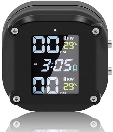 Avutrel TPMS Motorrad Reifendruckkontrollsystem, Wasserdicht Magnetische Aufladung, mit 2 Externen Sensoren, für Motorräder, Bike, ATV und Zweirädriges
