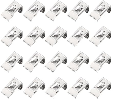 QUARKZMAN 20Pezzi Ganci a Clip a Molla, Fissaggi Posteriori per Cornici, Clip Metalliche per Fissare Cornici, Quadri, Foto, Dipinti, Colore Argento