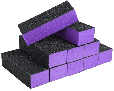 10 bloques de pulido de uñas, suministros de lijado de uñas de 3 lados, juego de pulido de uñas de grano 60/100, para uñas de gel, uso doméstico