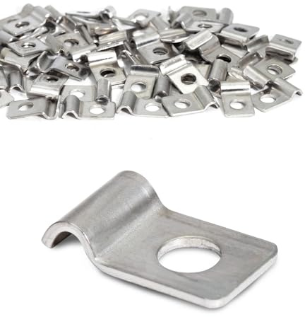 KINETOX 60 stycken kabelklämmor metall 2 mm rörklämmor kabelklämma för skruvning V2A rostfritt stål rörklämma ett hål halvklämma fästklämma för kablar, rör och bränsleslangar