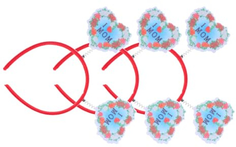 JOINPAYA Lot de 3 Set de Bandeaux Décoratifs pour Fête des Mères, Serrage-têtes Fleuris en Plastique Robuste, Accessoires Photo J’aime Maman pour Anniversaire et Célébration, Ornements