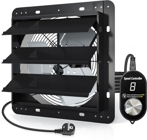Brogachy 300mm Extractor de Aire Alto flujo aire silencioso para baño | Industrial Ventilador Extractor motor EC para garaje ático Invernadero y Sótano para uso exteriores Enchufe UE Fácil instalar