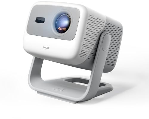 JMGO N1S 4K Smart Portable Projector, Triple Laser, 1700 ISO Lumens | Gimbal Instant Auto Focus, Google TV, Netflix, 110% BT.2020, Wi-Fi 6, HDR10, Dolby Audio, Blu-ray 3D, 200 for Home