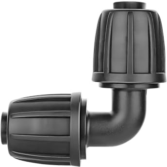 Qrity Conectores Codo Riego por Goteo, 1 Piezas 16mm de Codo de Púas | Conectores de Manguera de Riego para Tubo 1/2 de Riego por Goteo, Tubería de Goteo Conectores de Púas