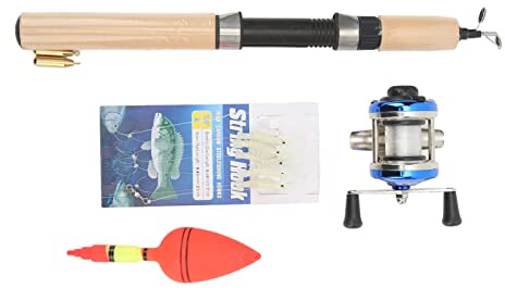 HUSHUI Kit de Caña de Pescar en Hielo, Juego de Caña de Pescar Portátil para Entusiastas de la Pesca de Invierno, Material Duradero de 75cm