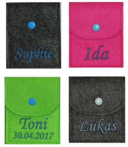 Personalisierte Rosenkranztasche hochwertig mit Name und Datum bestickt Kommunion Geschenk