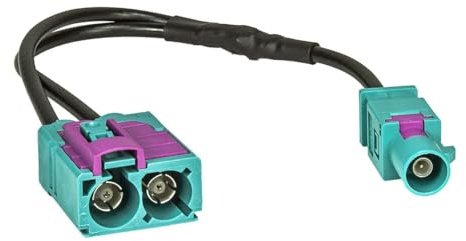 tomzz Audio 1503-017 Doppel Fakra (F) Buchse Kupplung Antennenadapter auf Fakra (M) Stecker kompatibel mit Audi VW RCD RNS