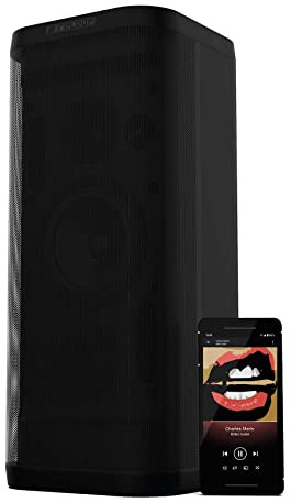 Reloop 100 W tragbarer Bluetooth Lautsprecher, Massive Bass-Performance durch 6” Tiefton-Treiber, 10 Std Akku, 30 m Reichweite, Schwarz Groove Blaster BT