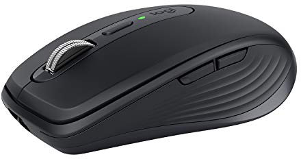 Logitech MX Anywhere 3 Compact Performance Mouse – Wireless, Magnetic Scrolling, Ergonomic, 4000DPI Sensor, Custom Buttons, USB-C, Bluetooth, Apple Mac, iPad, Windows PC, Linux, Chrome - GRAPHITE