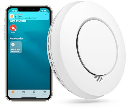 Meross Rilevatore Fumo con Homekit Smart WiFi, Hub meross richiesto, Allarme antifumo per casa e Rilevatore di Fumo WiFi Rilevamento automatico, EN 14604, per Cucina, Seminterrato, Corridoio
