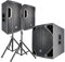 Power Dynamics PD-6 - DJ Boxen Set Aktiv PA Anlage Komplettset 2.1 Set - 2600 W, mit Lautsprecher Stativen, Kabeln, Mobile DJ Anlage für die Beschallung von bis zu 250 Leuten