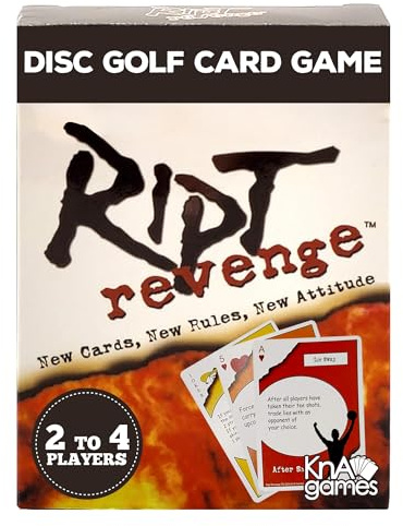 Ript Revenge Disc Golf Card Game | Fun Disc Golf Game | Plays During a Round of Disc Golf | Play for Skins or for Strokes | 2-4 Players | Pack of 52 Cards