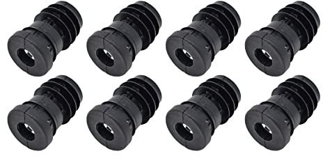 Design61 8x Gewindestopfen Justierstopfen für Rundrohr mit eingelegter Metallmutter Ø25mm 1,5-2 mm mit M10 Innengewinde