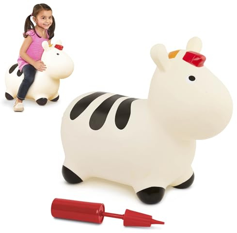 Battat Inflatable Zebra Bouncer, Hoppin' Zebra Ride-On Hopper, Activity