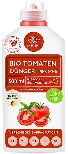 Bio Tomatendünger flüssig 500 ML - 100% Organischer Flüssigdünger mit Calcium & viel Kalium - Kalium Dünger - Bio Dünger Tomaten - Tomaten Dünger - Tomatendünger bio - Kaliumdünger