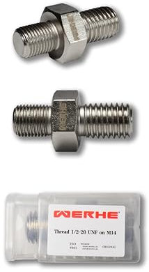 WERHE® Adapter für Rührgeräte und Bohrkopfhalter – 1/2-20 UNF auf M14 Außengewinde – Hochwertige Stahlkonstruktion für Langlebigkeit und Vielseitigkeit