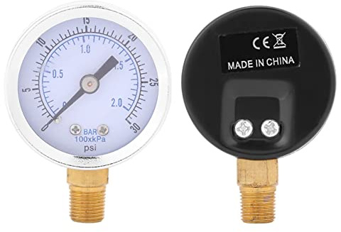 0-30 Psi / 0-2 Bar Hydraulique Manomètre - Mini Cadran de Montage sur Panneau pour Eau, , Compresseur d'Air - Outil de Mesure de Pression