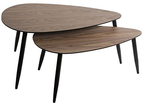 ATMOSPHERA CREATEUR D'INTERIEUR Duo de Table Basses en MDF Effet Bois de Noyer - Marron