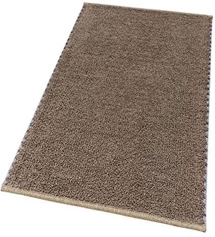 emmevi Tappeto Bagno Camera Scendiletto Puro Cotone Morbido Lavabile Tinta Unita Mod.SOFTY 60X130 MARRONE