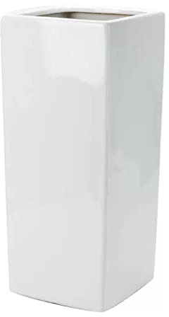 HASMI Macetero Maceta de cerámica Rectángulo Maceta Cubo Grande Jardín Maceta for Exterior Comercial Residencial Planta Alta Patio Terraza y Patio Trasero, Blanco Macetas